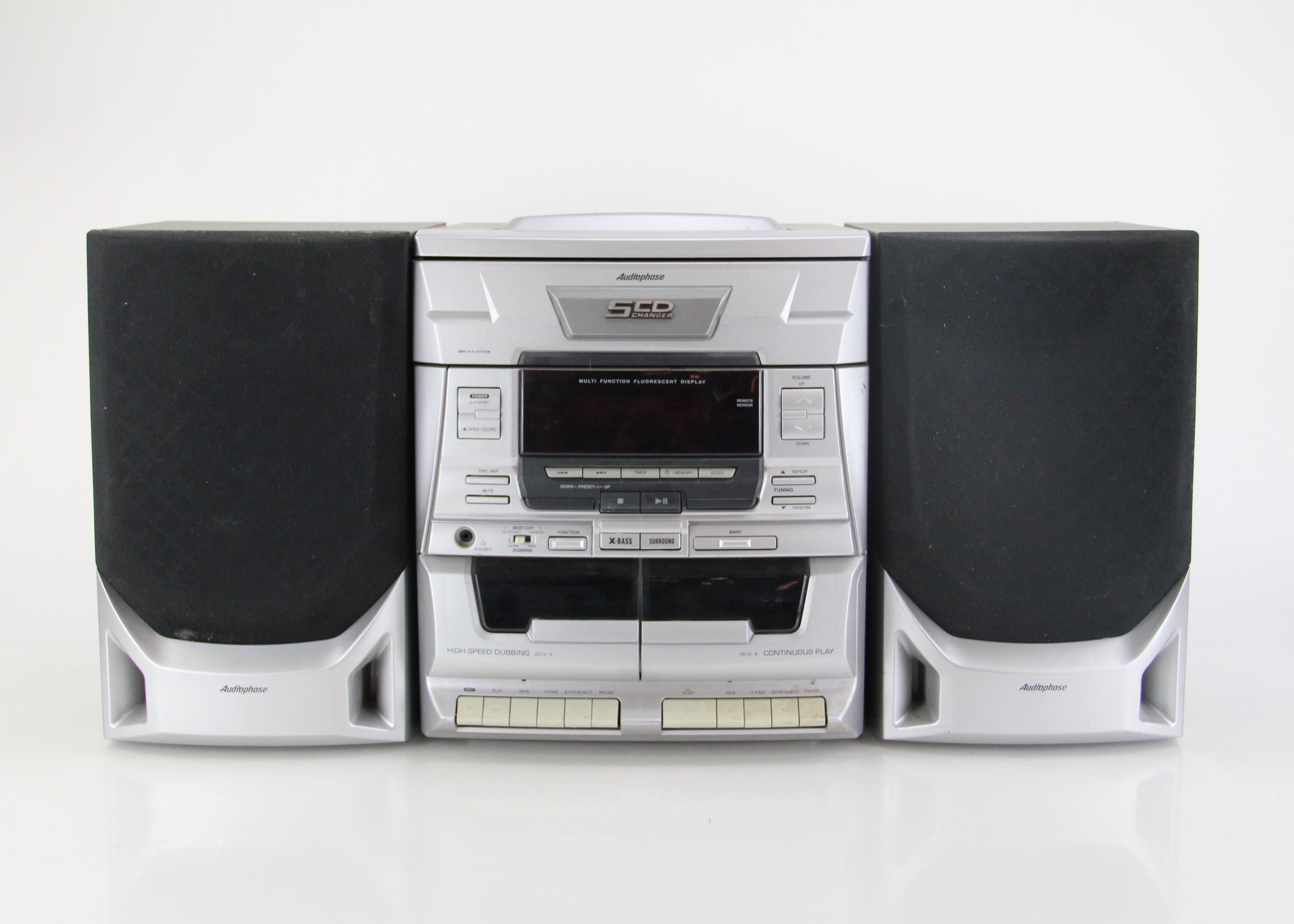 Audiophase 5-CD Disc Changer Stereo with Speakers