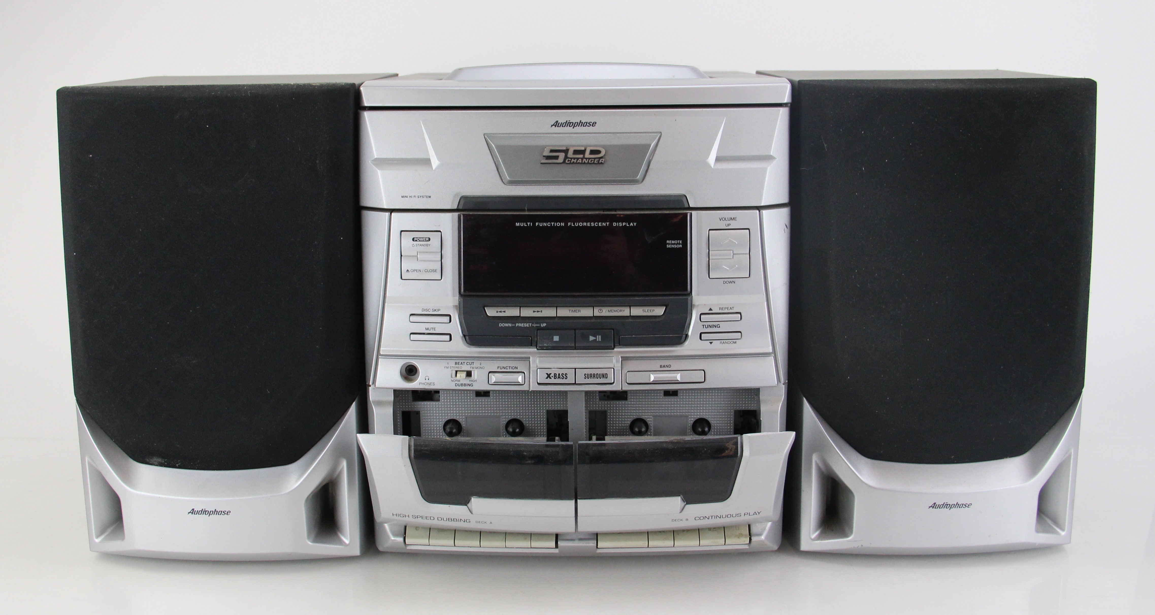 Audiophase 5-CD Disc Changer Stereo with Speakers