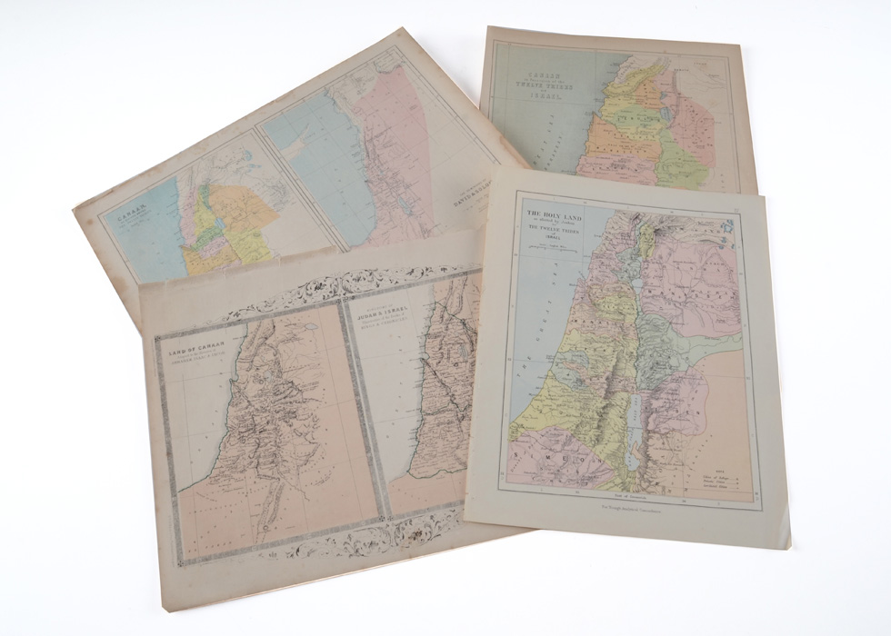 Four Antique Maps of Old Testament Canaan