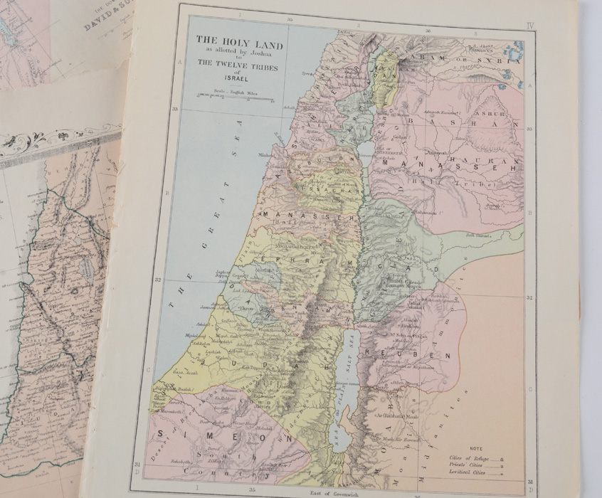 Four Antique Maps of Old Testament Canaan