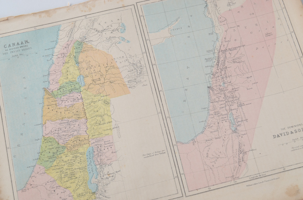 Four Antique Maps of Old Testament Canaan