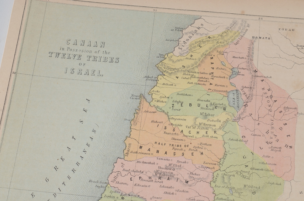 Four Antique Maps of Old Testament Canaan