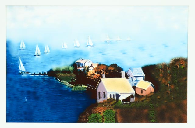 Giclee of Digital Painting "Sailboats on Lake Michigan"