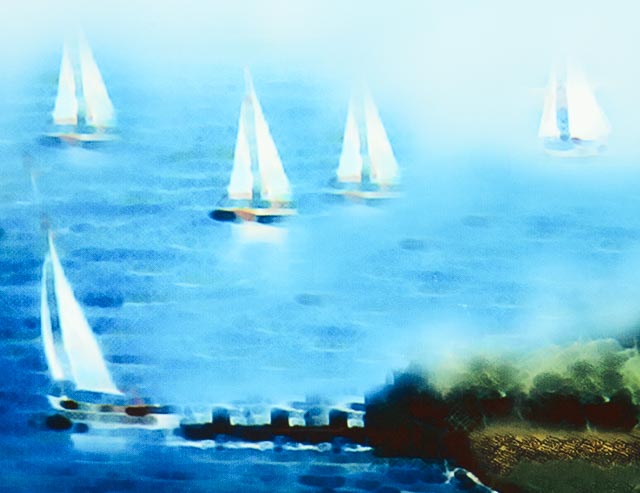 Giclee of Digital Painting "Sailboats on Lake Michigan"