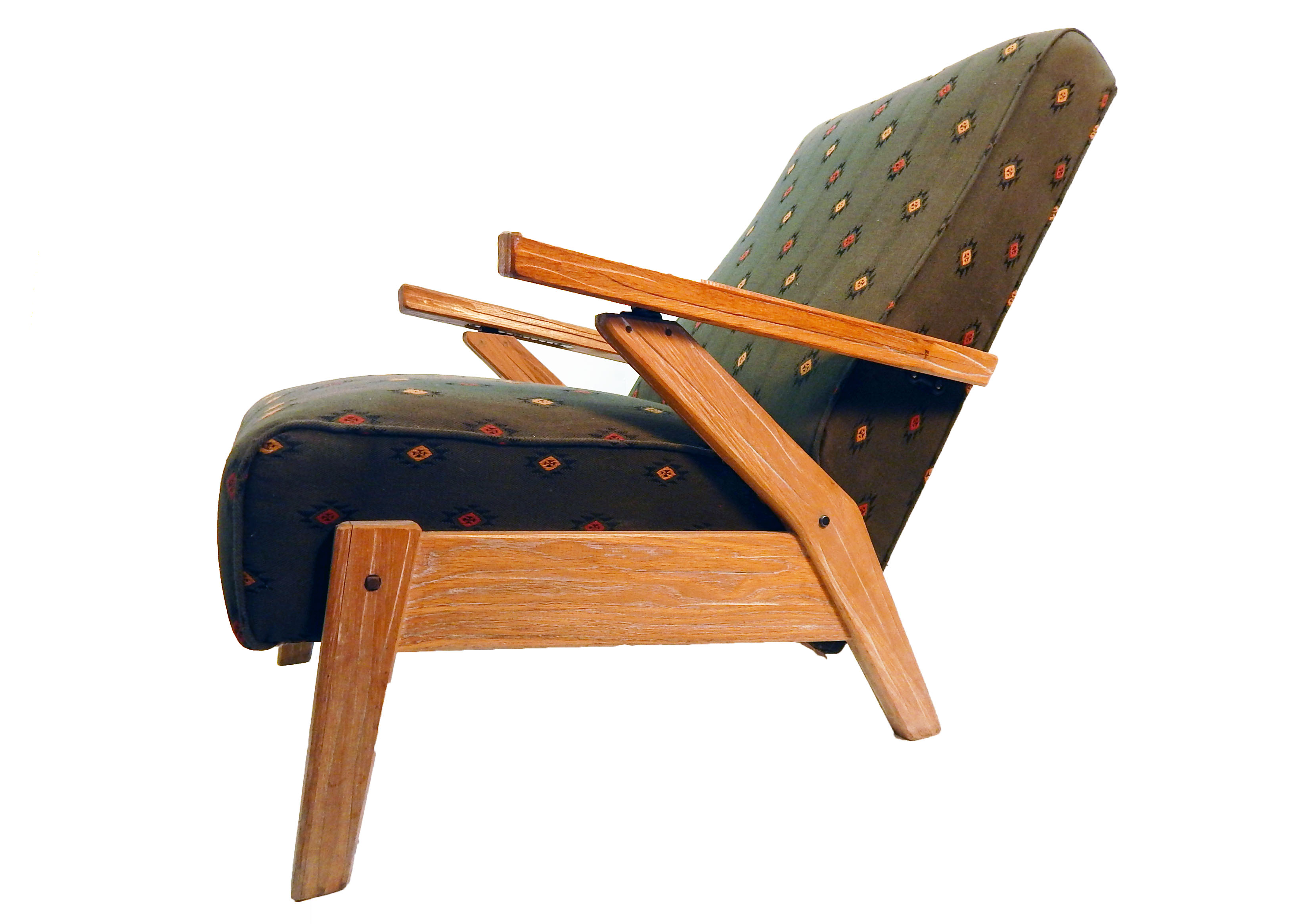 Vintage Mid-Century A. Brandt Ranch Oak Recliner