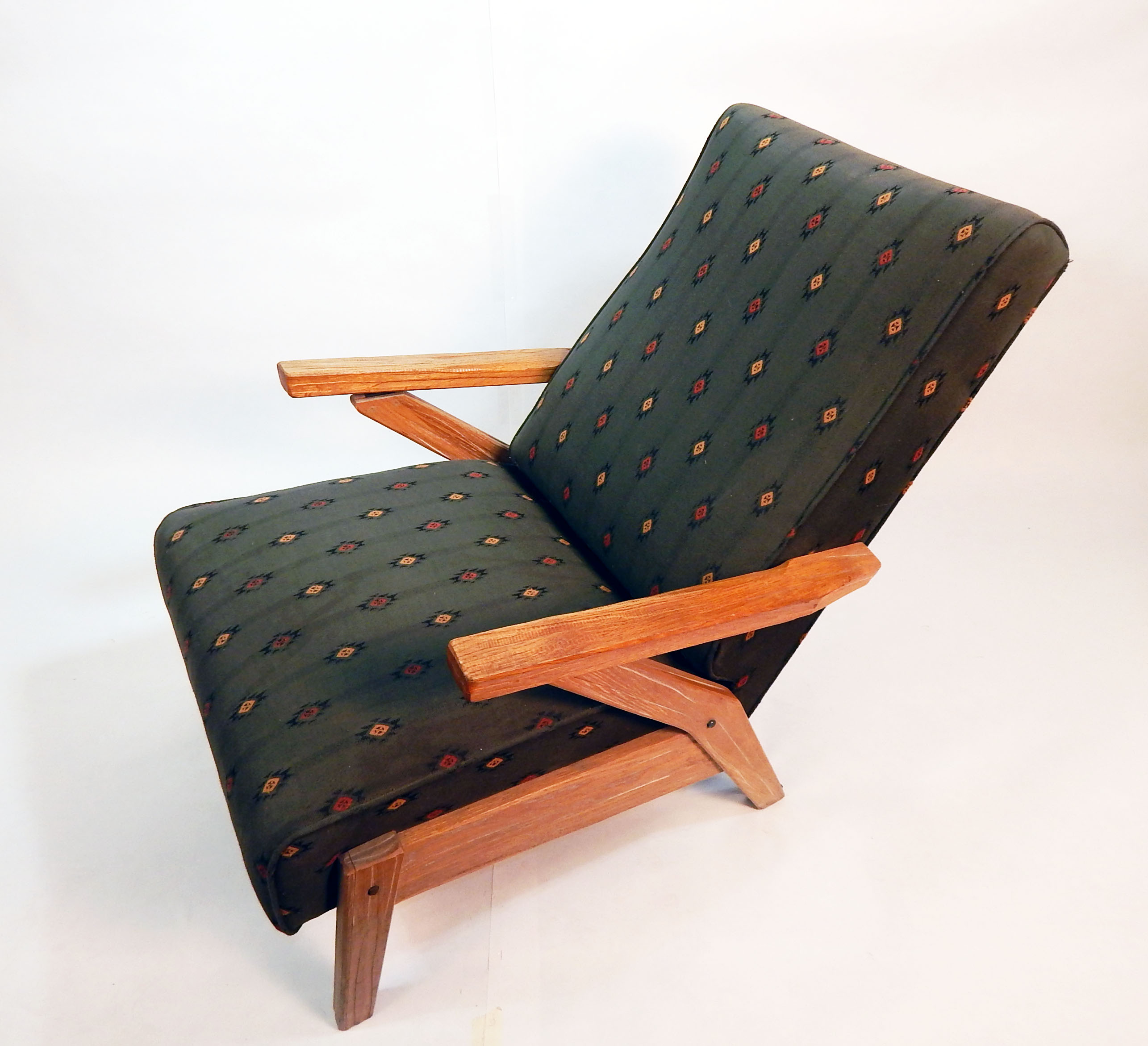 Vintage Mid-Century A. Brandt Ranch Oak Recliner