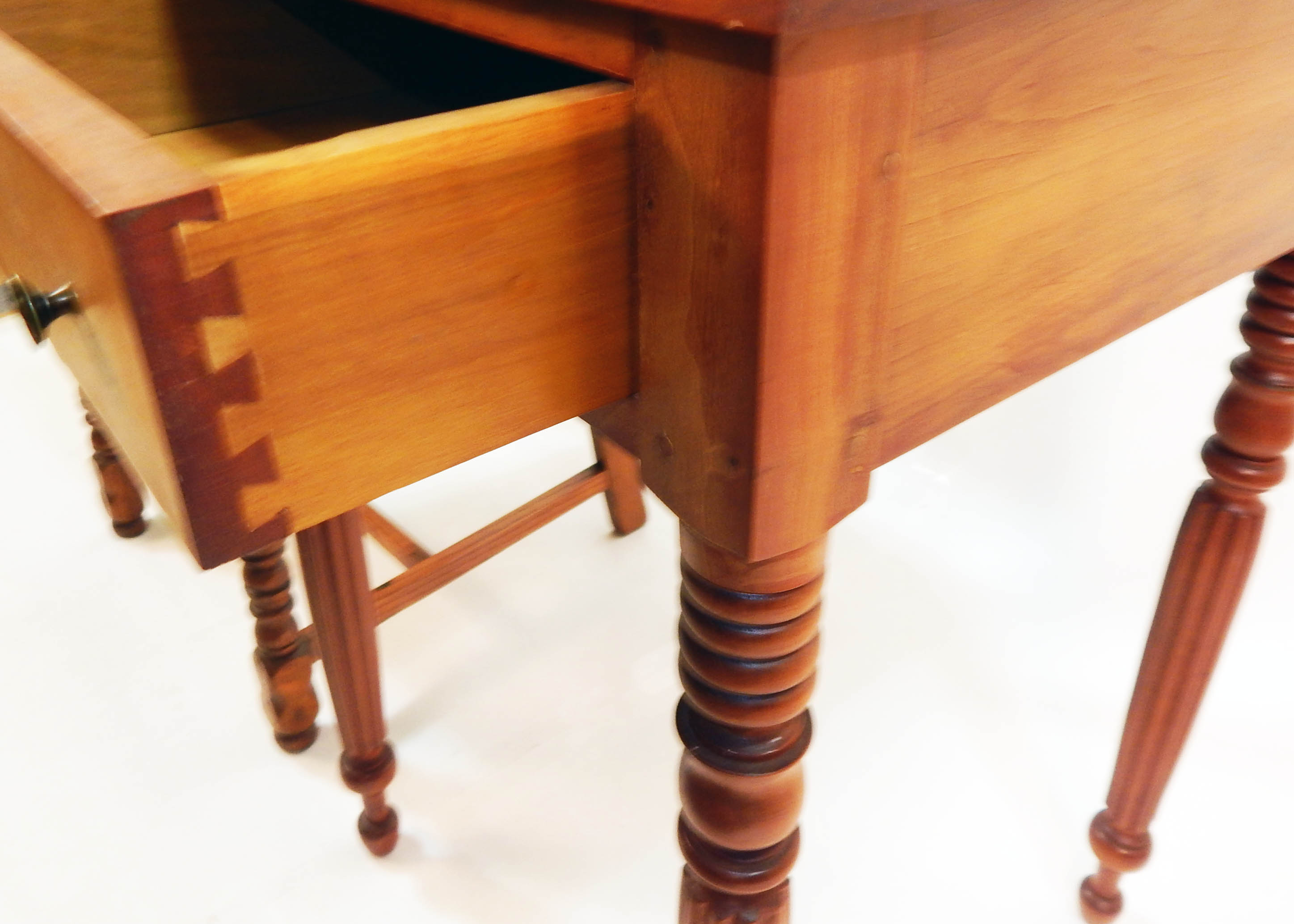 Vintage Oak Chair With Complementary Cherry Side Table
