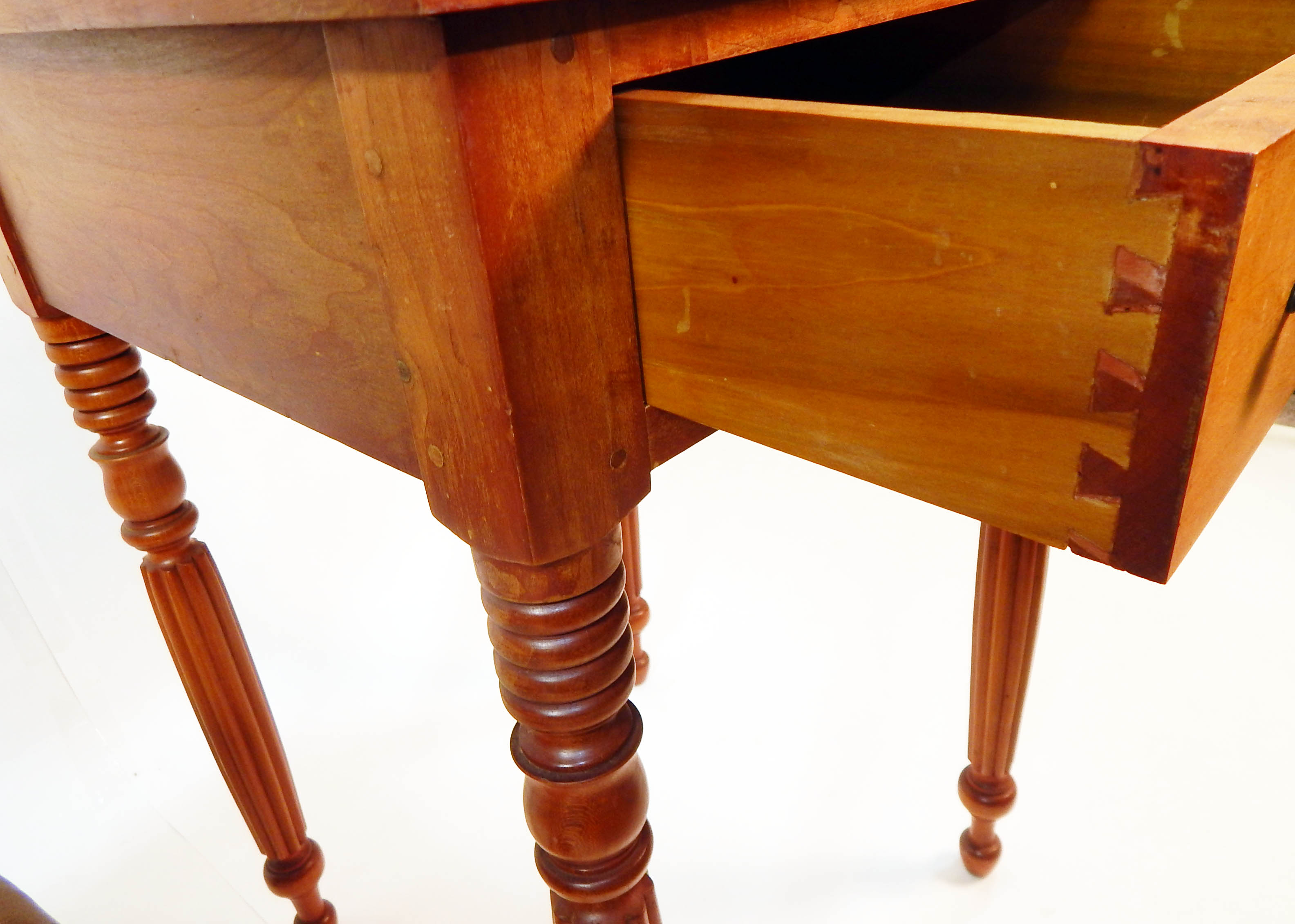 Vintage Oak Chair With Complementary Cherry Side Table