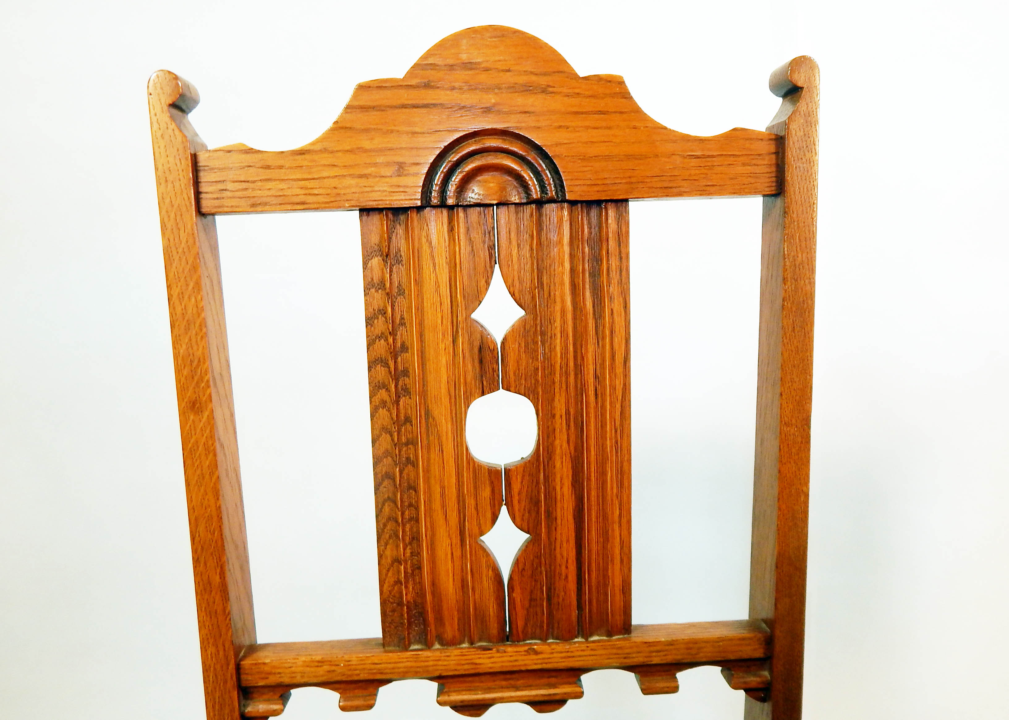 Vintage Oak Chair With Complementary Cherry Side Table