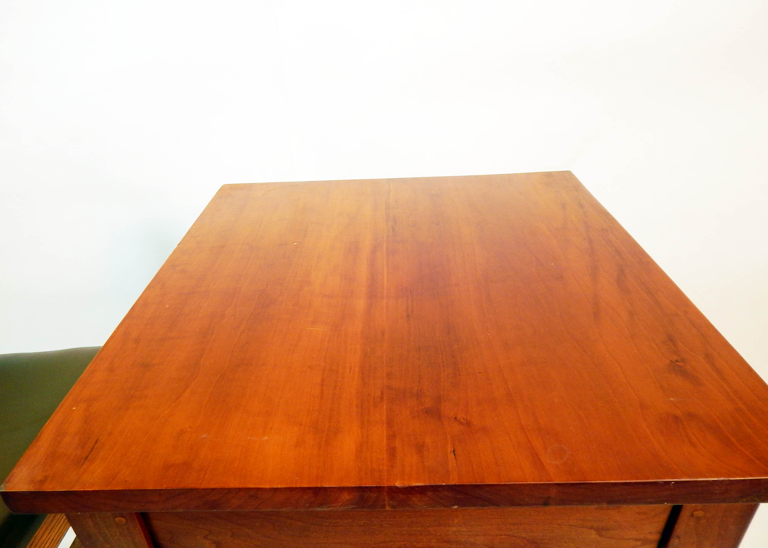 Vintage Oak Chair With Complementary Cherry Side Table