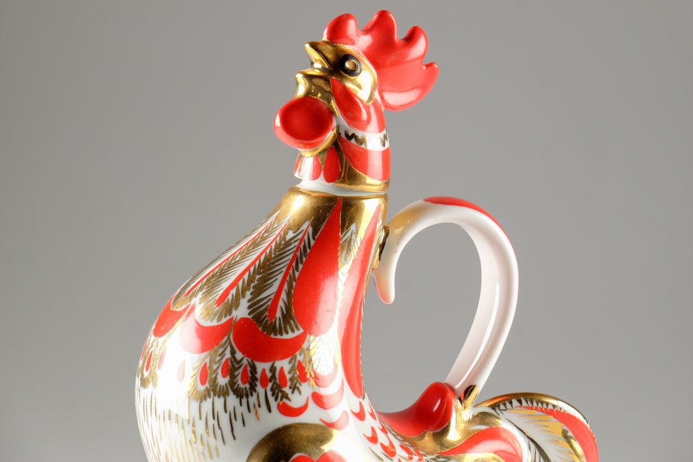 Vintage Russian Porcelain Rooster Decanter