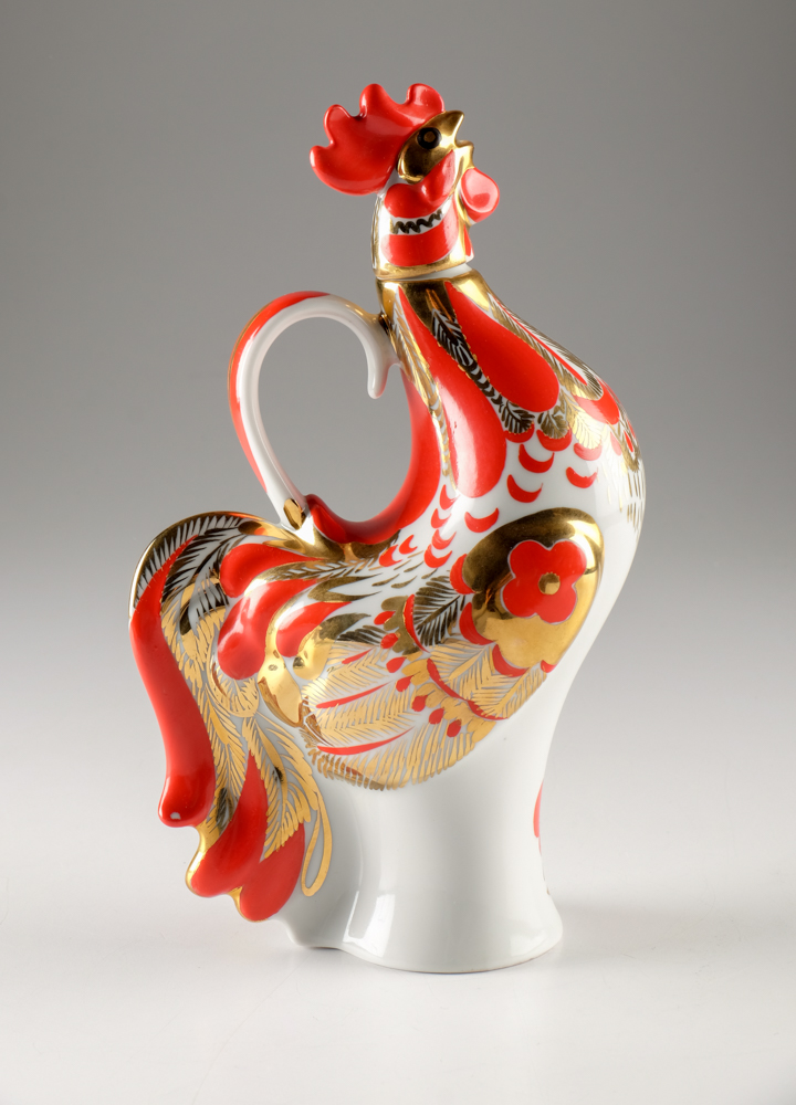 Vintage Russian Porcelain Rooster Decanter