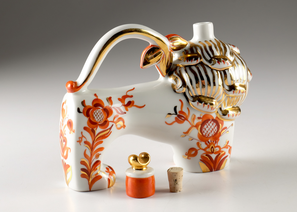 Vintage Russian Porcelain Lion Decanter