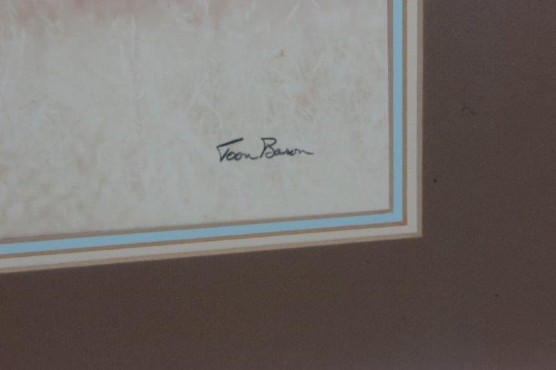 Longhorn Print in Wooden Frame