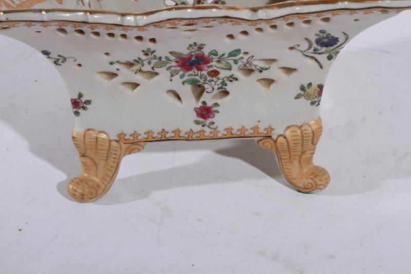 Vintage Footed Vase in Square Shape