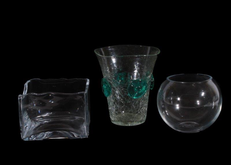 Trio of Blown Glass Vessels