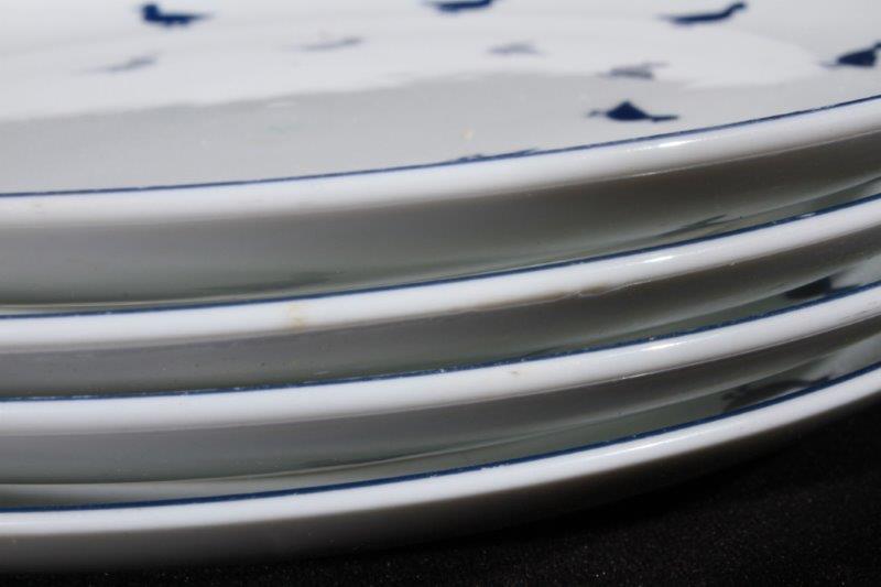 Set of Blue Ducks Porcelain Plates and Bowls