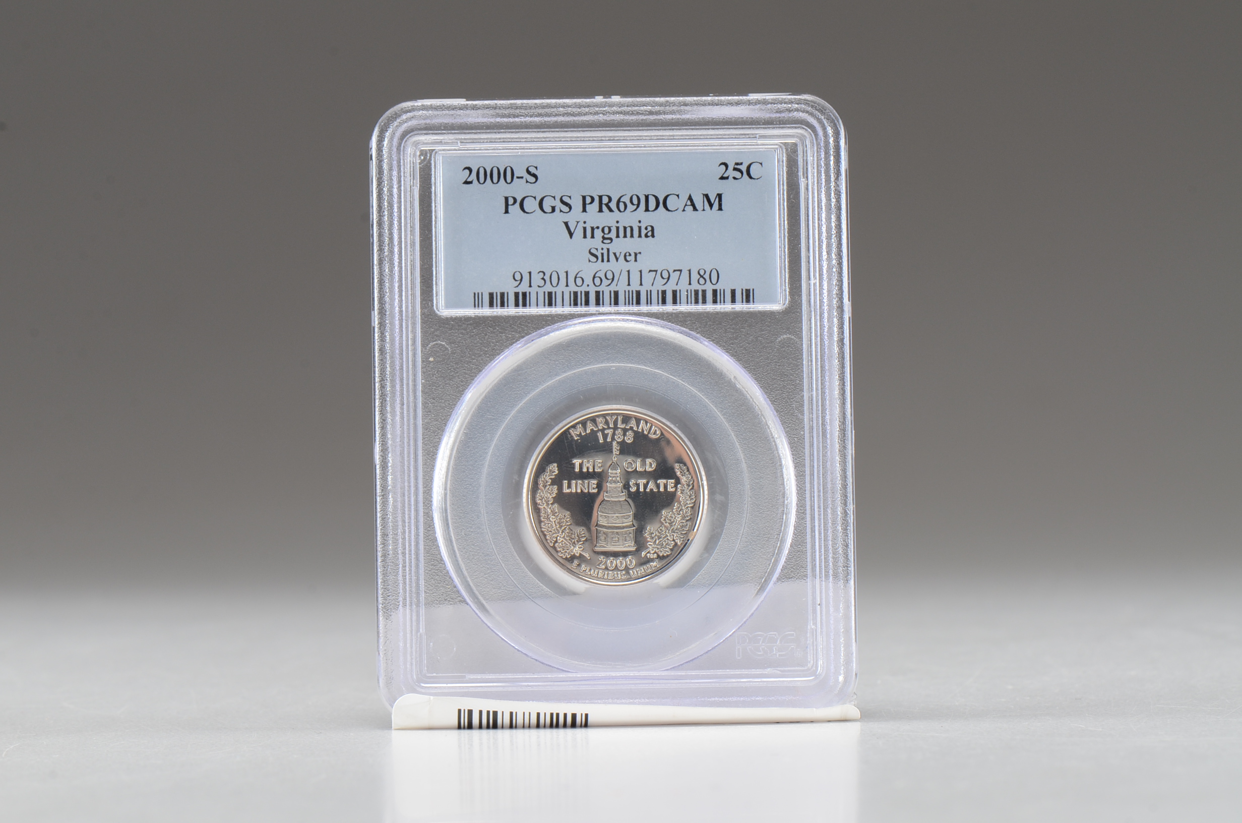 2000 S George Washington Silver Maryland State Quarter