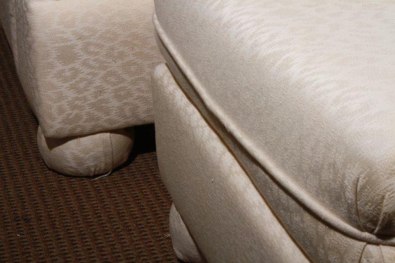 Upholstered Love Seat and Ottoman