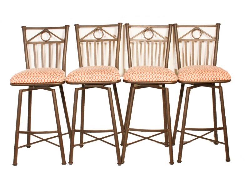 Four Swivel Bar Stools