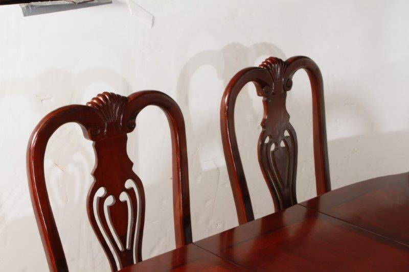 Queen Anne Style Cherry Dining Table and Six Chairs