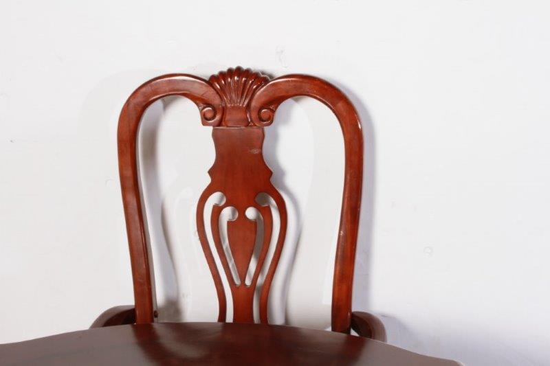 Queen Anne Style Cherry Dining Table and Six Chairs