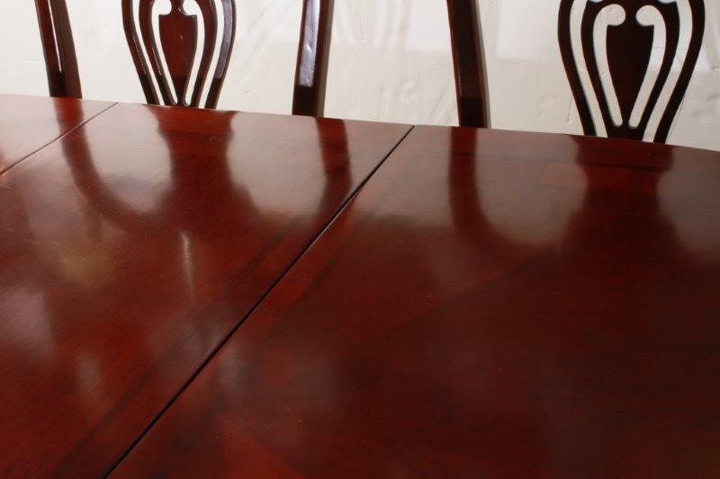 Queen Anne Style Cherry Dining Table and Six Chairs