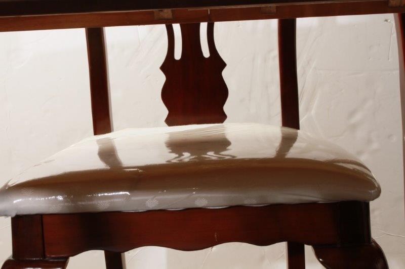 Queen Anne Style Cherry Dining Table and Six Chairs