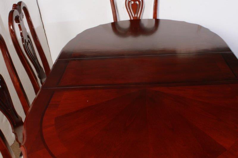 Queen Anne Style Cherry Dining Table and Six Chairs
