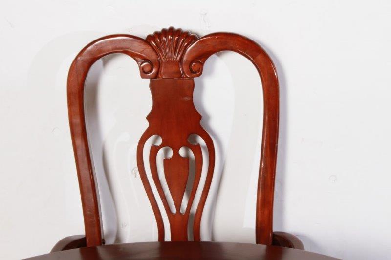 Queen Anne Style Cherry Dining Table and Six Chairs