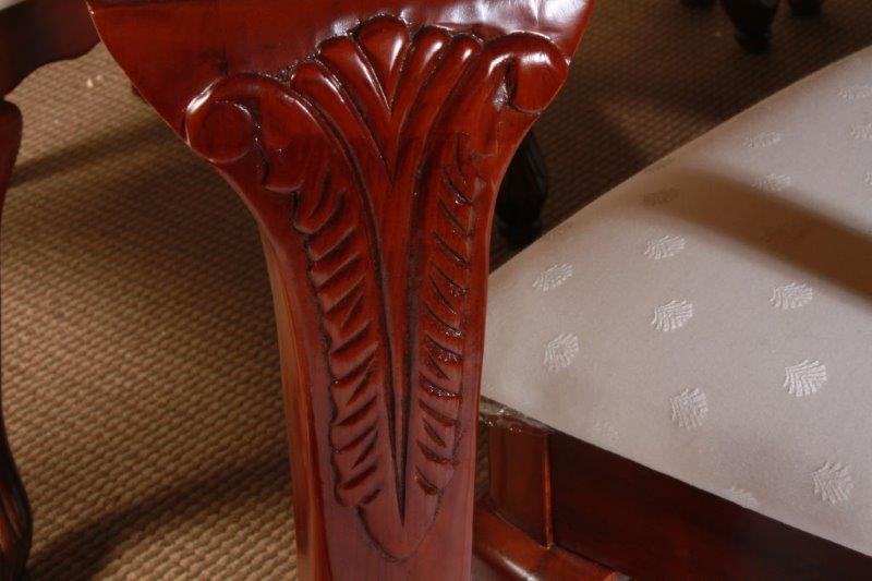 Queen Anne Style Cherry Dining Table and Six Chairs