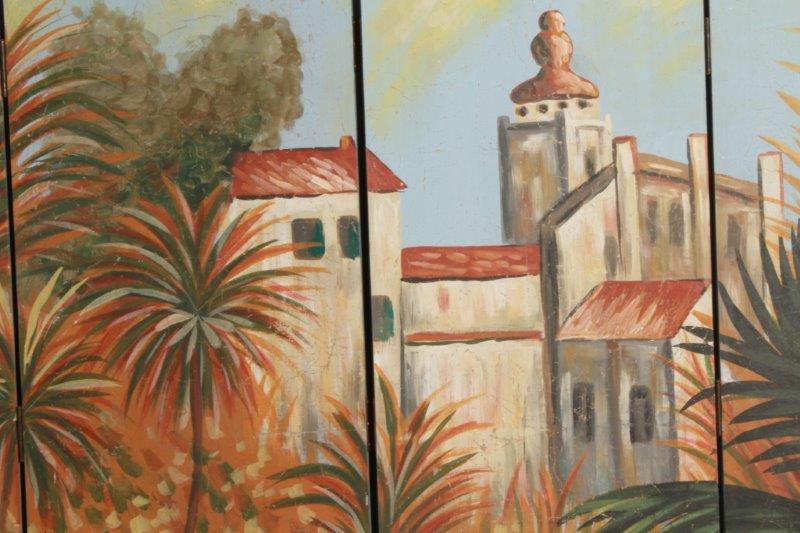 Hand Painted Four Panel Wall Hanging