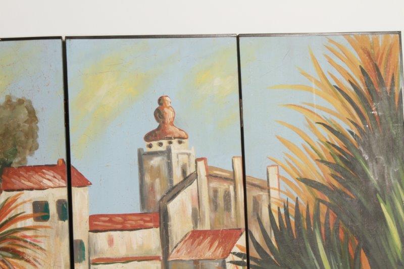 Hand Painted Four Panel Wall Hanging