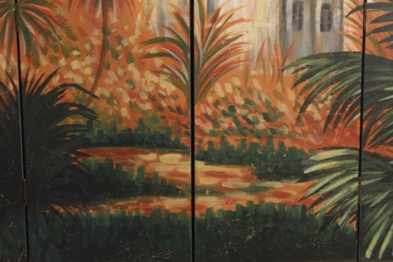 Hand Painted Four Panel Wall Hanging