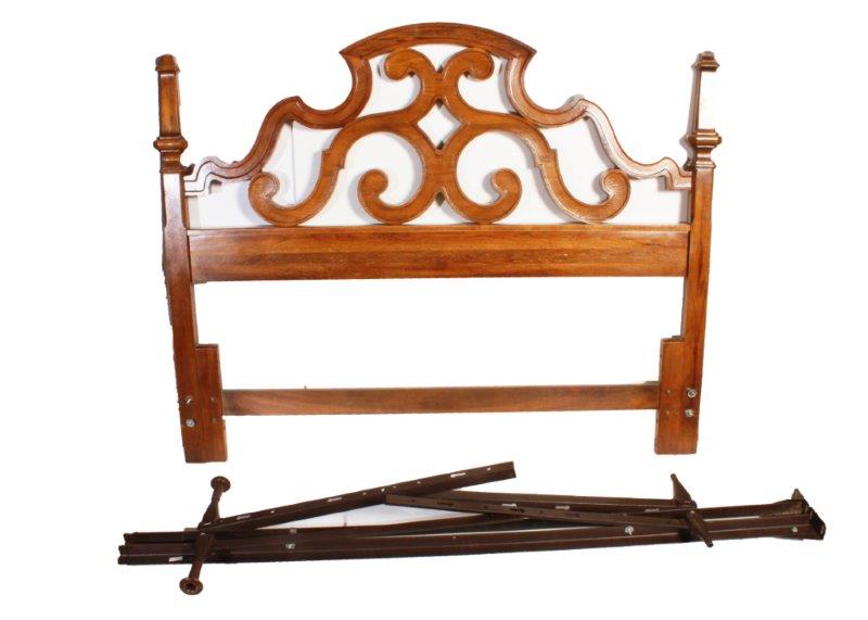 Mid-Century Queen Size Headboard and Frame