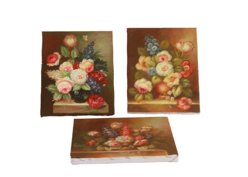 Trio of Original Signed Oil on Canvas