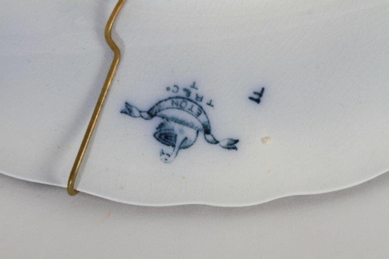 Quad of Antique Flow Blue Plates