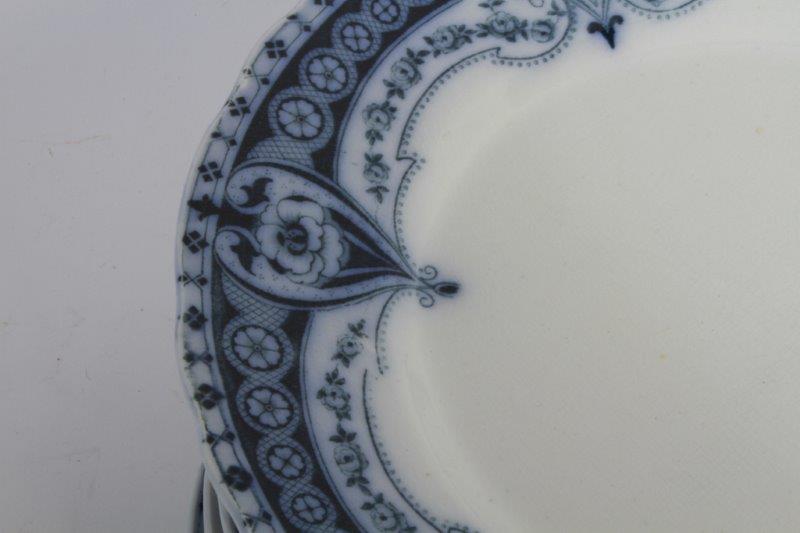 Quad of Antique Flow Blue Plates