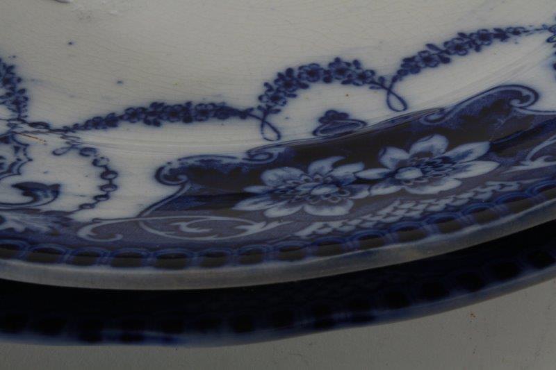 Assortment of Vintage Flow Blue Plates