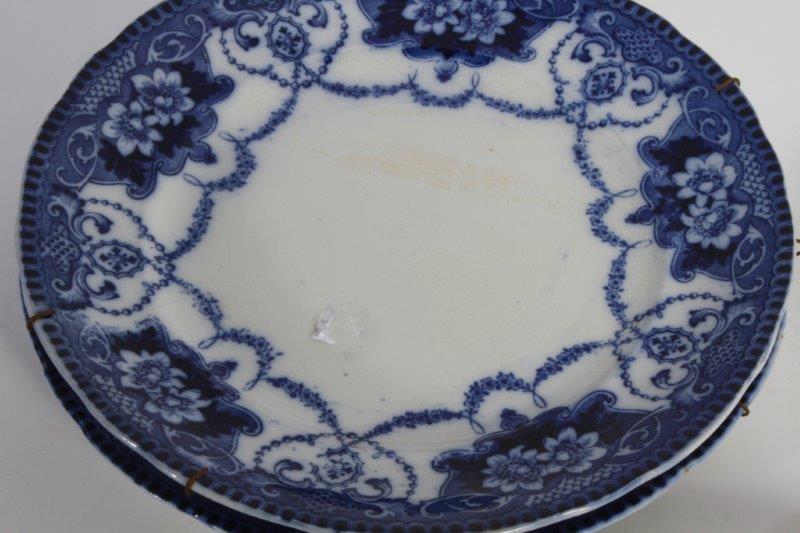 Assortment of Vintage Flow Blue Plates