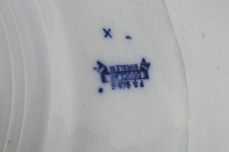 Assortment of Vintage Flow Blue Plates