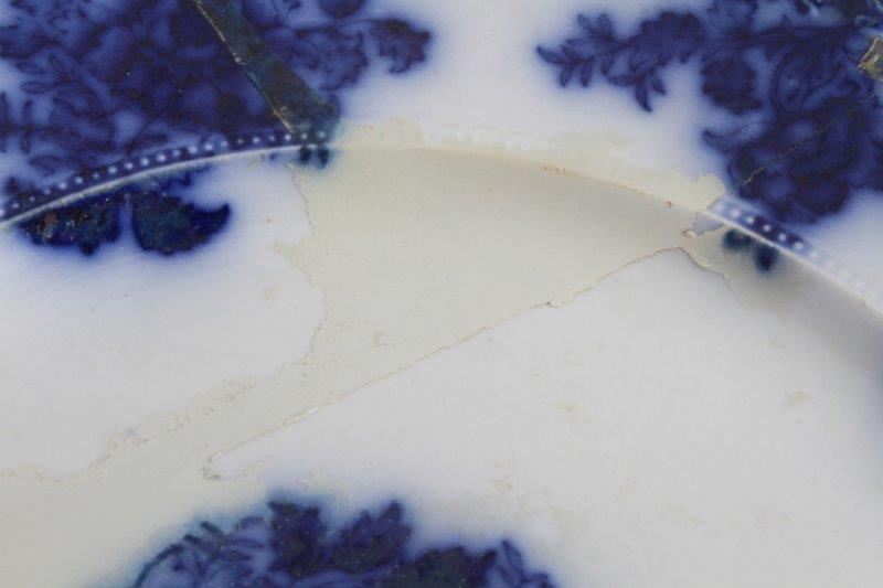 Assortment of Vintage Flow Blue Plates