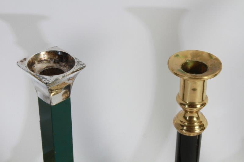 Assortment of Brass and Metal Candlesticks