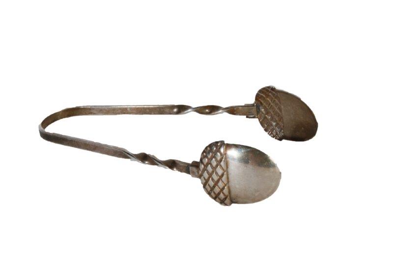 Sterling Acorn Sugar Cube Tongs