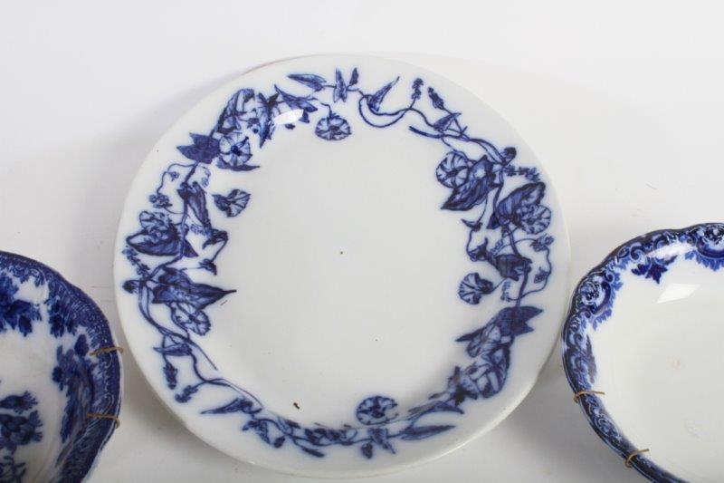 Trio of Flow Blue China
