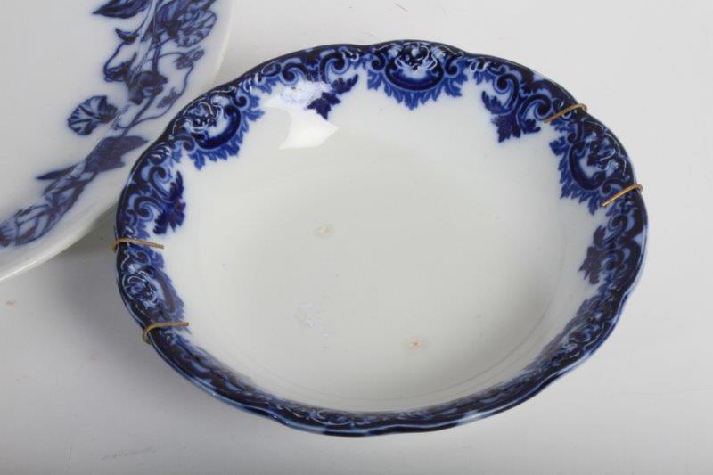 Trio of Flow Blue China