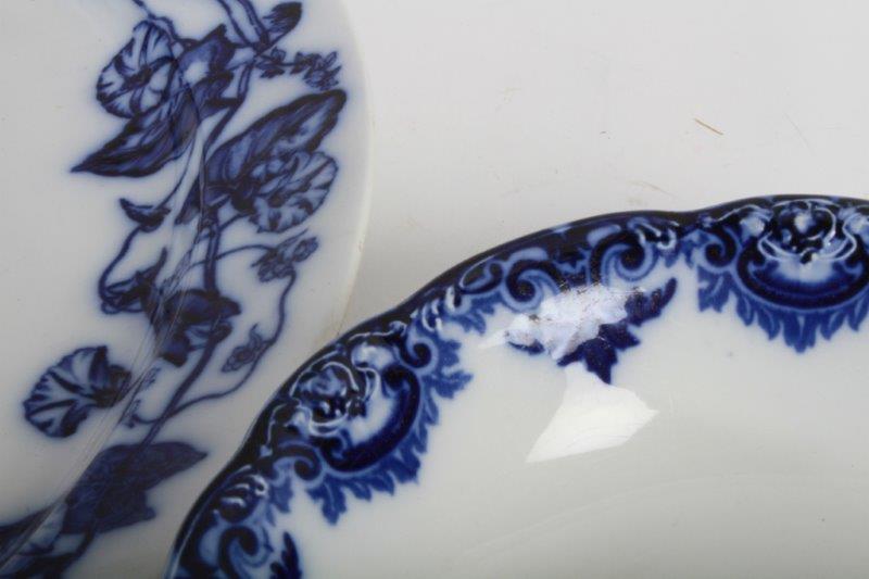Trio of Flow Blue China