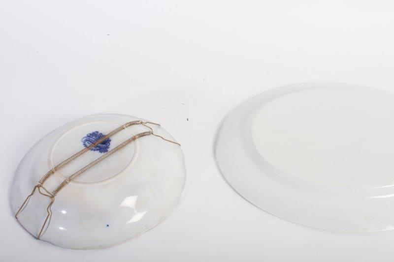 Trio of Flow Blue China