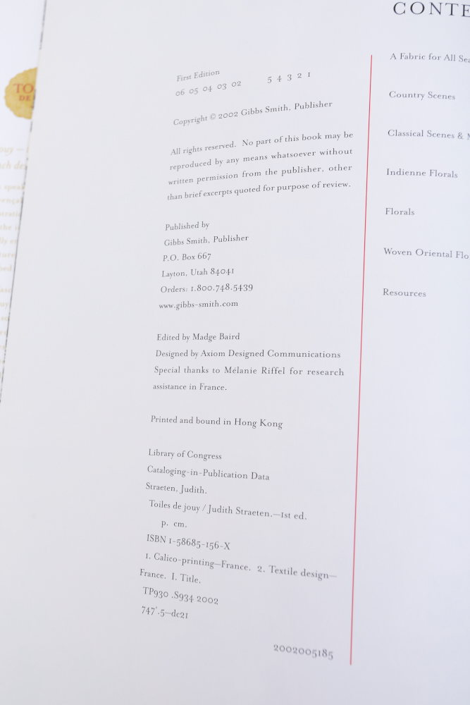 Framed Toile Designer Fabric and Toile's de Jouy Book