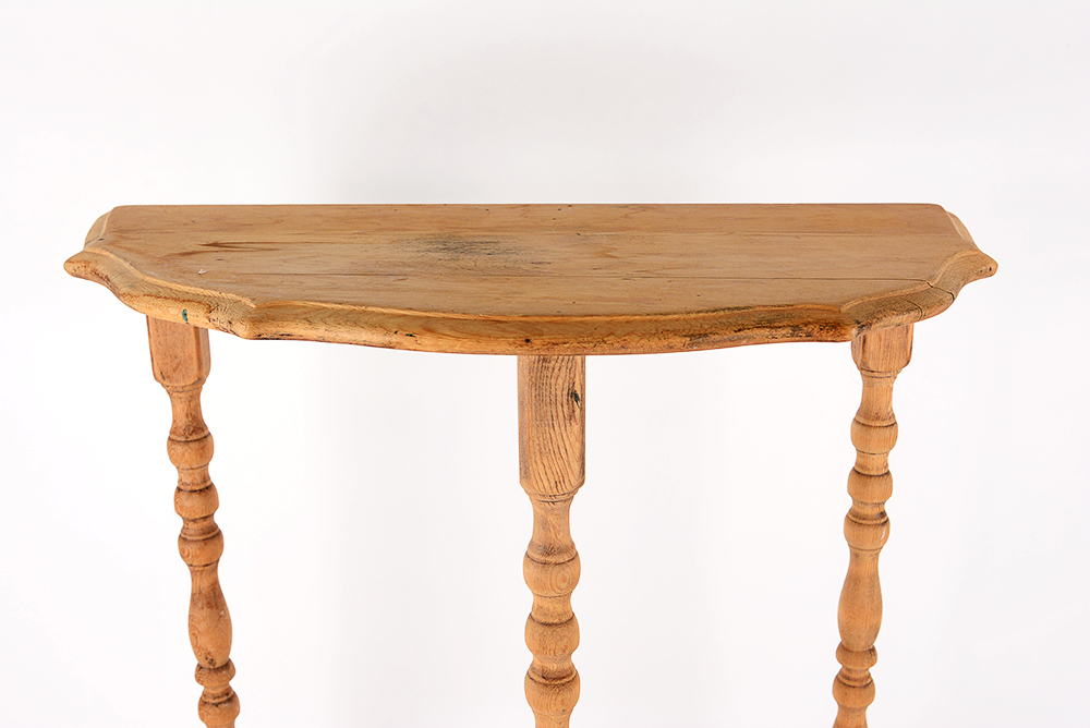 Three-Legged Bare Wood Accent Table